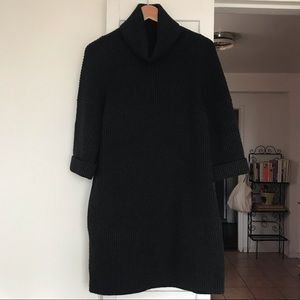 AllSaints Ribbed Knit Turtleneck Dress